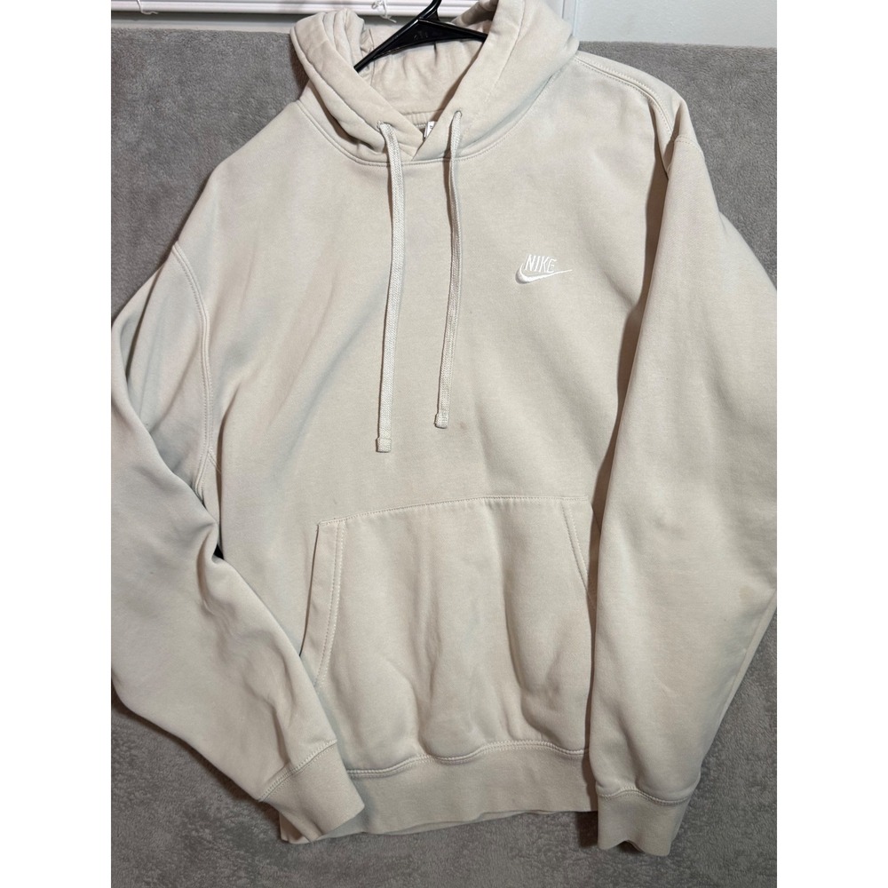 Nike Hoodie Mens Medium Oatmeal Beige Cream Tan Sweatshirt
